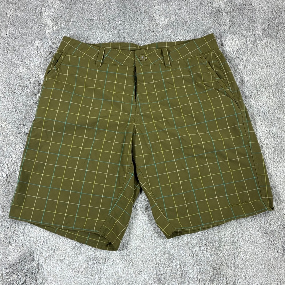 Patagonia Shorts Mens 34 Green Plaid Check 10" Hiking Outdoor Cienega  57660